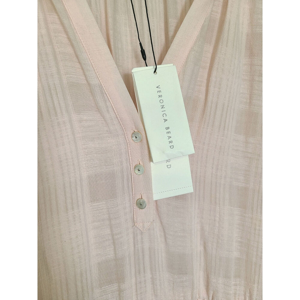 Veronica Beard Sarita Tiered Midi Dress Blush Pink NWT Size Large (Flaw) - Picture 5 of 11